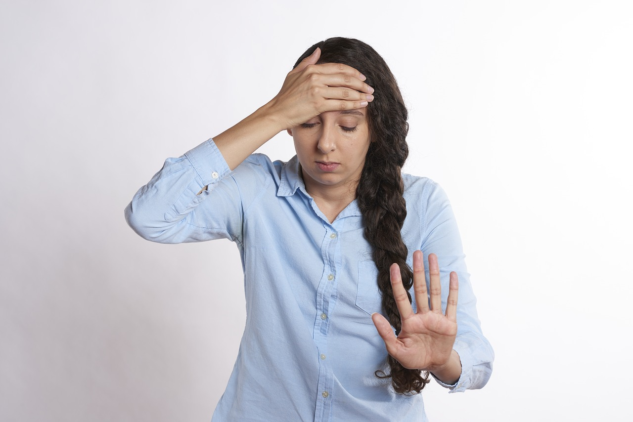 A woman who is not feeling well