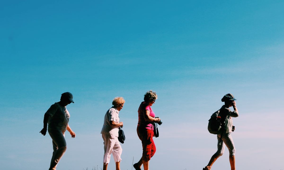 Four Women Walking Outside