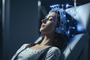 A woman exploring TMS therapy options in Charleston, West Virginia