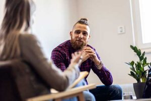 A man in mental health counseling